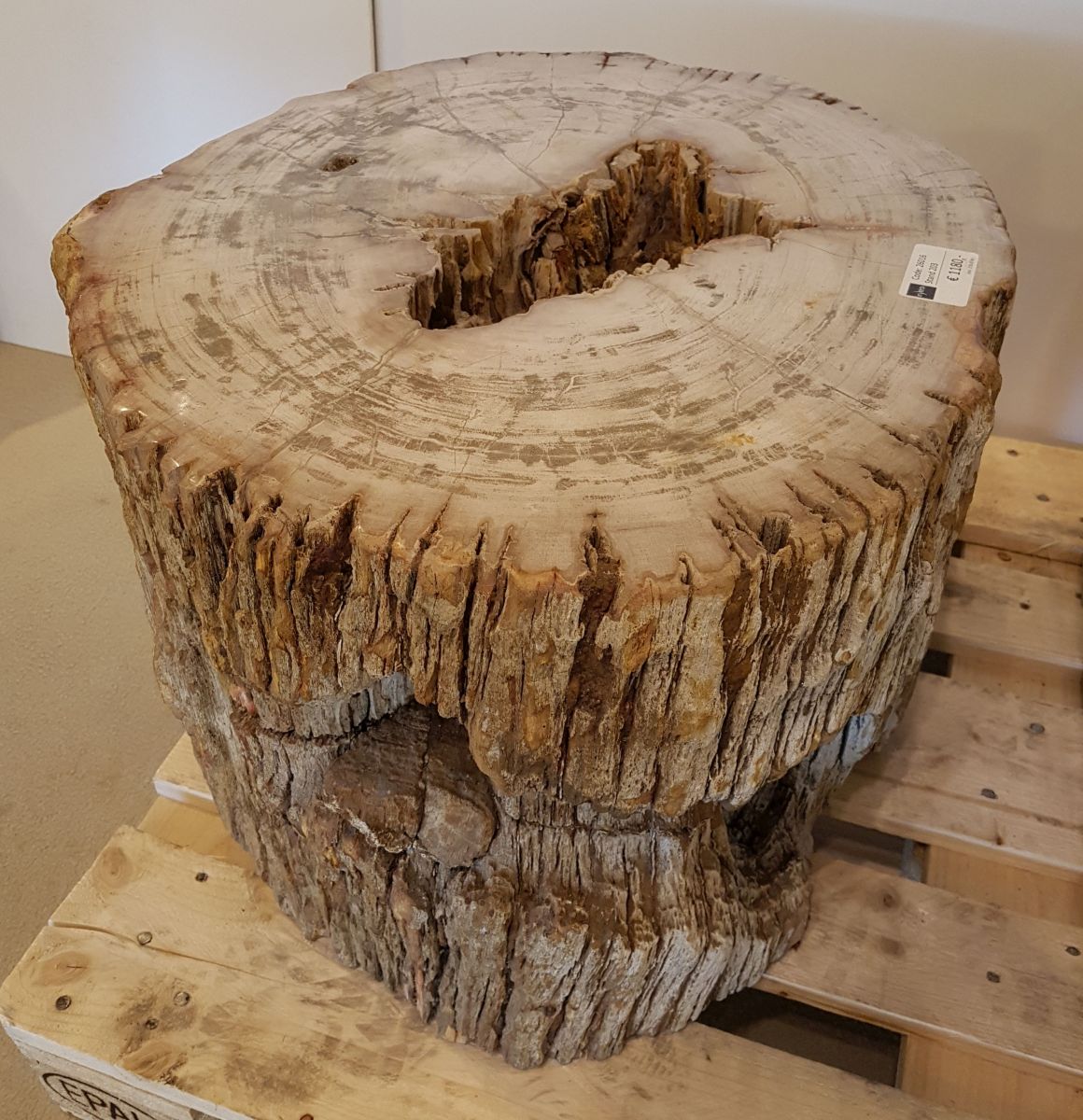 Bijzettafel versteend hout 26016