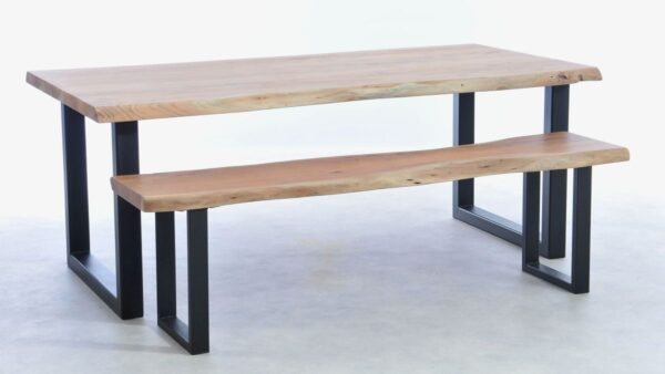 Live edge table acacia bench